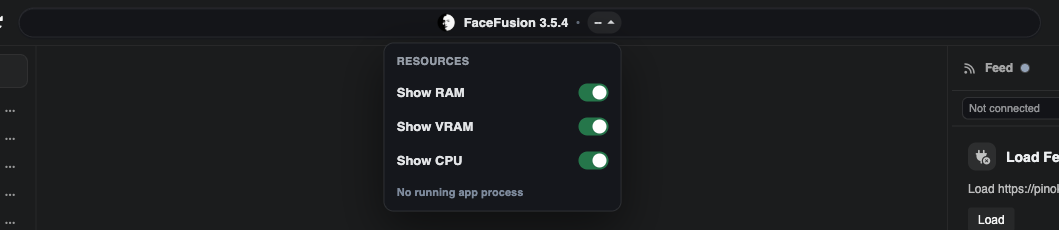 App header resource usage controls