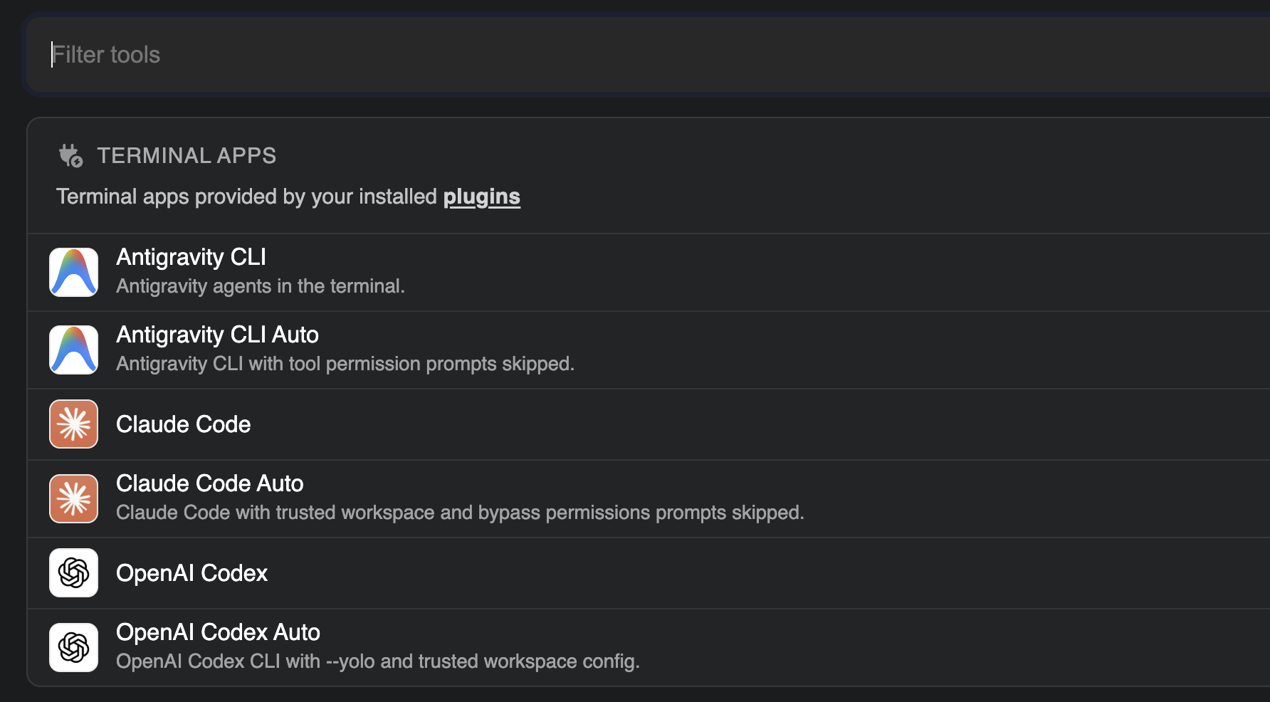 Dev page plugin descriptions