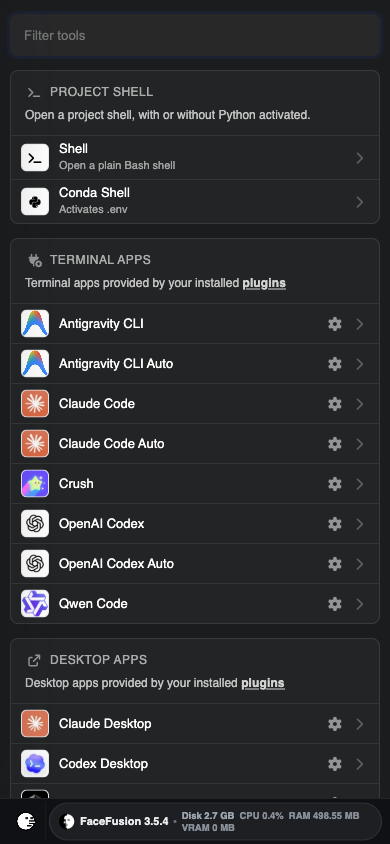 Mobile Dev mode with project shells and terminal agents